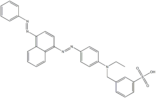 α-[N-Ethyl-4-[[4-(phenylazo)-1-naphtyl]azo]anilino]-m-toluenesulfonic acid Struktur