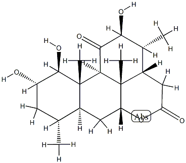 1β,2α,12β-Trihydroxypicrasane-11,16-dione Struktur