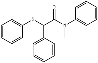 N-methyl-N,2-diphenyl-2-(phenylsulfanyl)acetamide Struktur