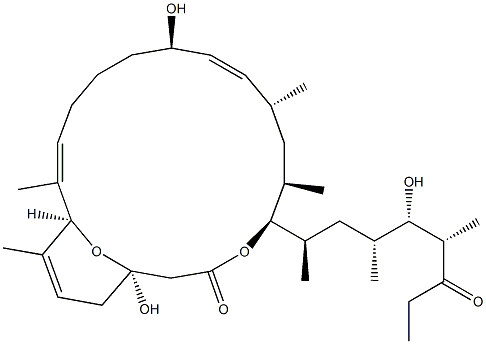 13-O-De(2,6-dideoxy-β-D-arabino-hexopyranosyl)venturicidin B Struktur