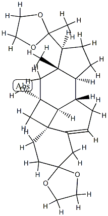 11-Hydroxy-11β,19-cyclopregn-5-ene-3,20-dione bis(ethylene acetal) Struktur