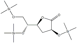 2-O,5-O,6-O-Tris(trimethylsilyl)-3-deoxy-D-arabino-hexonic acid γ-lactone Struktur