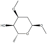 Methyl 3-O-methyl-2,6-dideoxy-α-D-ribo-hexopyranoside Struktur