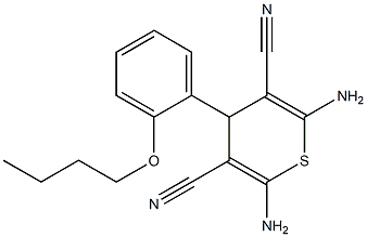 2,6-diamino-4-(2-butoxyphenyl)-4H-thiopyran-3,5-dicarbonitrile Struktur