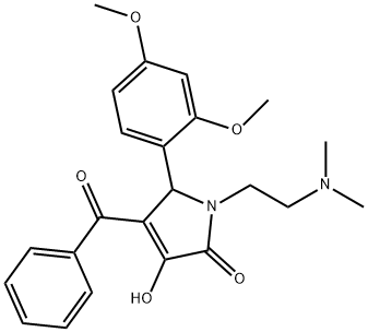 4-benzoyl-5-(2,4-dimethoxyphenyl)-1-[2-(dimethylamino)ethyl]-3-hydroxy-1,5-dihydro-2H-pyrrol-2-one Struktur