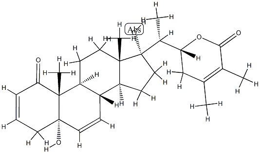 (22R)-5,17,22-Trihydroxy-1-oxo-5α-ergosta-2,6,24-trien-26-oic acid δ-lactone Struktur