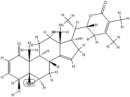 (22R)-1-Oxo-4β,22-dihydroxy-5,6β-epoxy-5β-ergosta-2,14,24-triene-26-oic acid δ-lactone Struktur