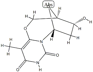 (3R)-3,4,5,6-Tetrahydro-4α-hydroxy-11-methyl-3β,6β-epoxy-2H,8H-pyrimido[6,1-b][1,3]oxazocine-8,10(9H)-dione Struktur