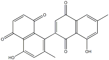 4,8'-Dihydroxy-2,6'-dimethyl-1,2'-binaphthalene-1',4',5,8-tetrone Struktur