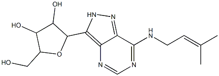 N-(3-Methyl-2-butenyl)-3-β-D-ribofuranosyl-1H-pyrazolo[4,3-d]pyrimidin-7-amine Struktur