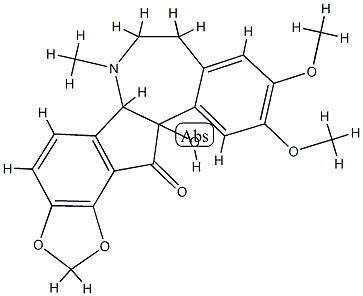 (+)-6,7,8,12b-Tetrahydro-12b-hydroxy-10,11-dimethoxy-6-methyl-1,3-dioxolo[4,5]indeno[2,1-a][3]benzazepin-13(5bH)-one Struktur