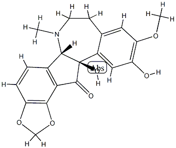 (+)-6,7,8,12b-Tetrahydro-11,12b-dihydroxy-10-methoxy-6-methyl-1,3-dioxolo[4,5]indeno[2,1-a][3]benzazepin-13(5bH)-one Struktur