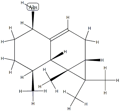 (1aR)-1aα,2,4,5,6,7,7aα,7b-Octahydro-1,1,7α,7bα-tetramethyl-1H-cyclopropa[a]naphthalen-4α-ol Struktur