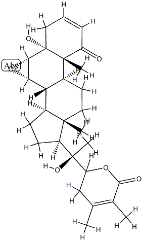 5,20-dihydroxy-6,7-epoxy-1-oxo-5-witha-2,24-dienolide Struktur