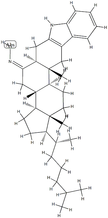 1'H-5α-Cholest-2-eno[3,2-b]indol-6-one oxime Struktur