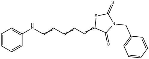 5-(5-anilino-2,4-pentadienylidene)-3-benzyl-2-thioxo-1,3-thiazolidin-4-one Struktur