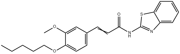 N-(1,3-benzothiazol-2-yl)-3-[3-methoxy-4-(pentyloxy)phenyl]acrylamide Struktur