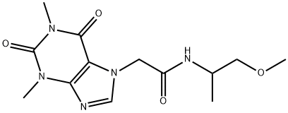 2-(1,3-dimethyl-2,6-dioxo-1,2,3,6-tetrahydro-7H-purin-7-yl)-N-(2-methoxy-1-methylethyl)acetamide Struktur