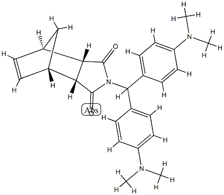 2-[Bis[4-(dimethylamino)phenyl]methyl]-3aβ,4,7,7aβ-tetrahydro-4β,7β-methano-1H-isoindole-1,3(2H)-dione Struktur