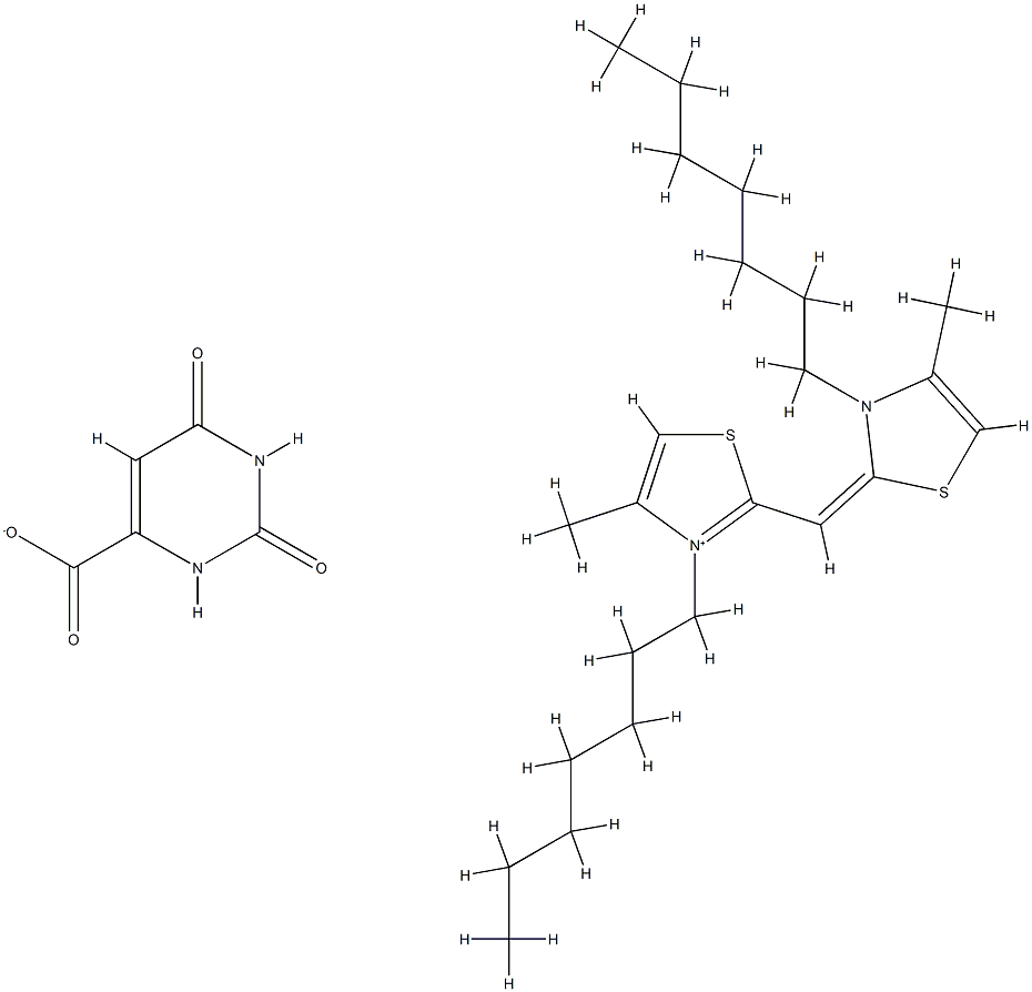 3-HEPTYL-2-(3-HEPTYL-4-METHYL-4-THIOZOLIN-2-YLIDENEMETHYL). Struktur