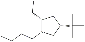 Pyrrolidine, 1-butyl-4-(1,1-dimethylethyl)-2-ethyl-, (2R,4R)-rel- (9CI) Struktur