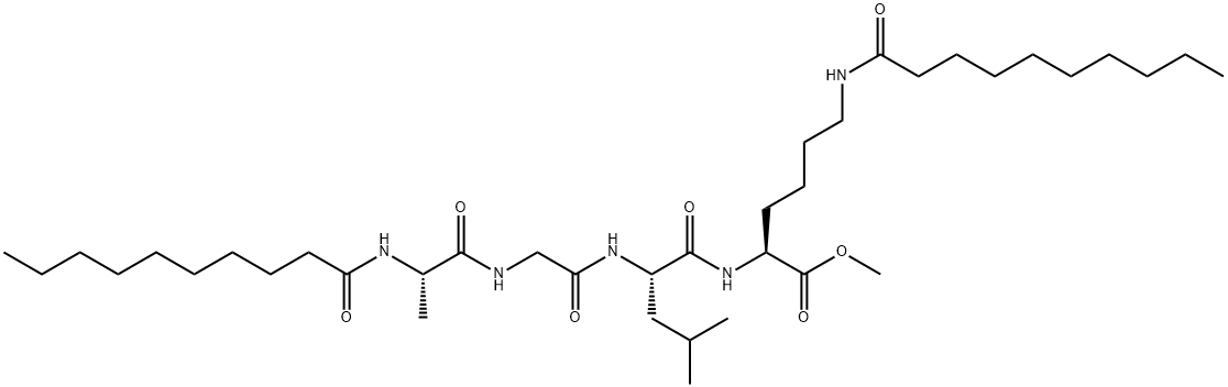 N6-Decanoyl-N2-(N-decanoyl-L-Ala-Gly-L-Leu-)L-Lys-OMe Struktur