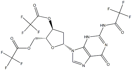 3'-O,5'-O-Bis(trifluoroacetyl)-2'-deoxy-N-(trifluoroacetyl)guanosine Struktur