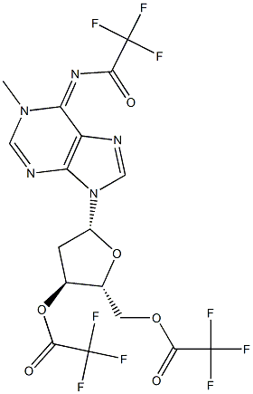 N-[9-[3-O,5-O-Bis(trifluoroacetyl)-2-deoxy-β-D-erythro-pentofuranosyl]-1,9-dihydro-1-methyl-6H-purin-6-ylidene]-2,2,2-trifluoroacetamide Struktur