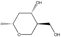 2H-Pyran-3-methanol, tetrahydro-4-hydroxy-6-methyl-, (3R,4R,6S)-rel- (9CI) Struktur