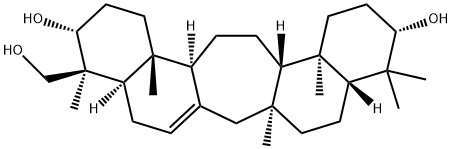 (22S)-C(14a)-Homo-27-norgammacer-14-ene-3β,21β,29-triol Struktur