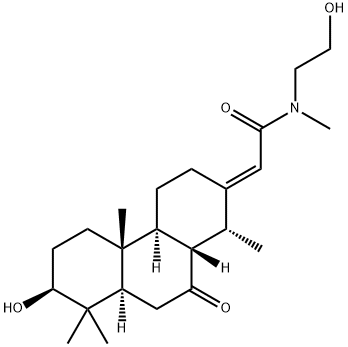 2-[(1R,2E)-3,4,4aβ,4b,5,6,7,8,8aβ,9,10,10aα-Dodecahydro-7α-hydroxy-1β,4bα,8,8-tetramethyl-10-oxophenanthren-2(1H)-ylidene]-N-(2-hydroxyethyl)-N-methylacetamide Struktur