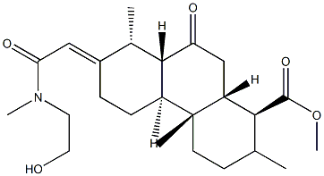 (1S,4bα,8aβ,10aα)-Tetradecahydro-7-[(E)-2-[methyl(2-hydroxyethyl)amino]-2-oxoethylidene]-1,4aβ,8α-trimethyl-9-oxo-1-phenanthrenecarboxylic acid methyl ester Struktur