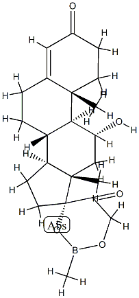 11α-Hydroxy-17,21-[(methylboranediyl)bisoxy]pregn-4-ene-3,20-dione Struktur