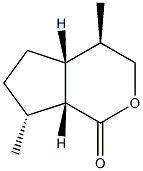 (4R)-4,4aα,5,6,7,7aα-Hexahydro-4α,7β-dimethylcyclopenta[c]pyran-1(3H)-one Struktur