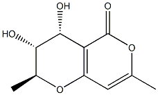 2H,5H-Pyrano[4,3-b]pyran-5-one, 3,4-dihydro-3,4-dihydroxy-2,7-dimethyl-, (2R,3S,4S)-rel- (9CI) Struktur