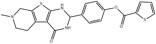 4-(7-methyl-4-oxo-1,2,3,4,5,6,7,8-octahydropyrido[4',3':4,5]thieno[2,3-d]pyrimidin-2-yl)phenyl 2-thiophenecarboxylate Struktur