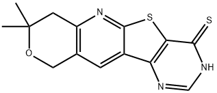 8,8-dimethyl-7,10-dihydro-8H-pyrano[3'',4'':5',6']pyrido[3',2':4,5]thieno[3,2-d]pyrimidine-4(3H)-thione Struktur