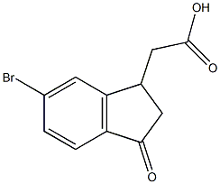 2-(6-bromo-3-oxo-2,3-dihydro-1H-inden-1-yl)acetic acid Struktur