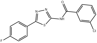 3-chloro-N-[5-(4-fluorophenyl)-1,3,4-thiadiazol-2-yl]benzamide Struktur