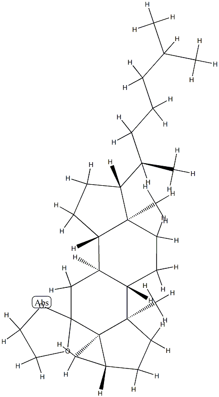 (3R,5R)-3,5-Cyclo-5α-cholestan-6-one ethylene acetal Struktur