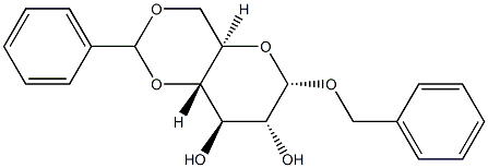 Benzyl 4-O,6-O-benzylidene-α-D-glucopyranoside Struktur