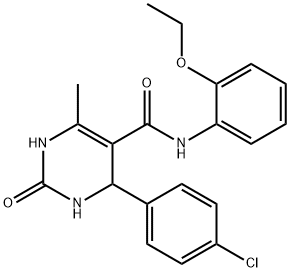 4-(4-chlorophenyl)-N-(2-ethoxyphenyl)-6-methyl-2-oxo-1,2,3,4-tetrahydropyrimidine-5-carboxamide Struktur