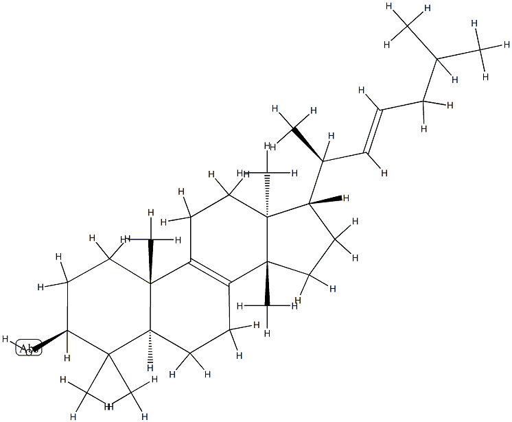 (13α,14β,17α,20S,22E)-5α-Lanosta-8,22-dien-3β-ol Struktur