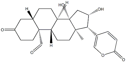 14,16β-Dihydroxy-3,19-dioxo-5α,14β-bufa-20,22-dienolide Struktur