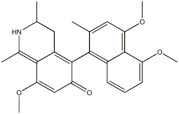 (aS,3S)-5-(4,5-Dimethoxy-2-methyl-1-naphtyl)-3,4-dihydro-1,3β-dimethyl-8-methoxyisoquinolin-6-ol Struktur