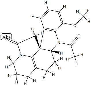 1-Acetyl-5,19-didehydro-17-methoxy-20,21-dinoraspidospermidin-10-one Struktur