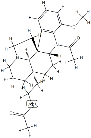 1-Acetyl-17-methoxyaspidospermidin-21-ol acetate Struktur