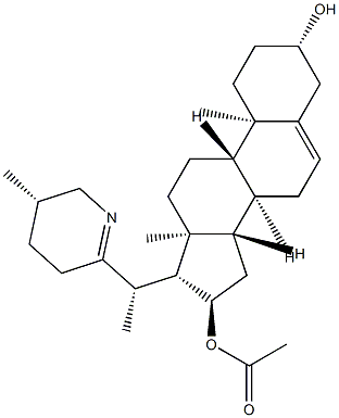 16,28-Secosolanida-5,22(28)-diene-3β,16α-diol 16-acetate Struktur