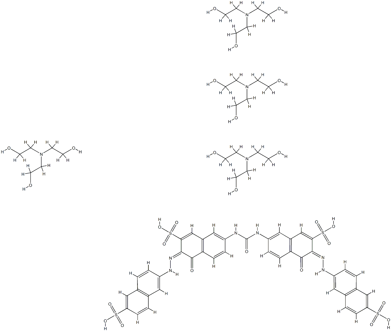 7,7'-(Carbonyldiimino)bis[4-hydroxy-3-[(6-sulfo-2-naphthyl)azo]naphthalin-2-sulfon]sure, Verbindung mit 2,2',2''-Nitrilotriethanol (1:4)