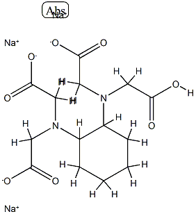 Glycine, N,N-1,2-cyclohexanediylbisN-(carboxymethyl)-, trisodium salt Struktur